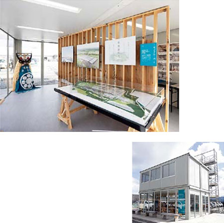 現場に設置された「プロジェクトルーム」。サプライヤーパークの全体像を紹介する資料のほか、遠野の歴史文化に関する資料も展示。来訪者や作業員に向けて情報を発信している